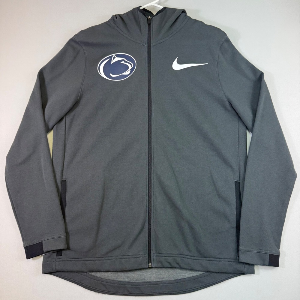 Penn State Nittany Lions Nike Showtime Full Zip Hoodie Mens XL Grey Dri-Fit EUC